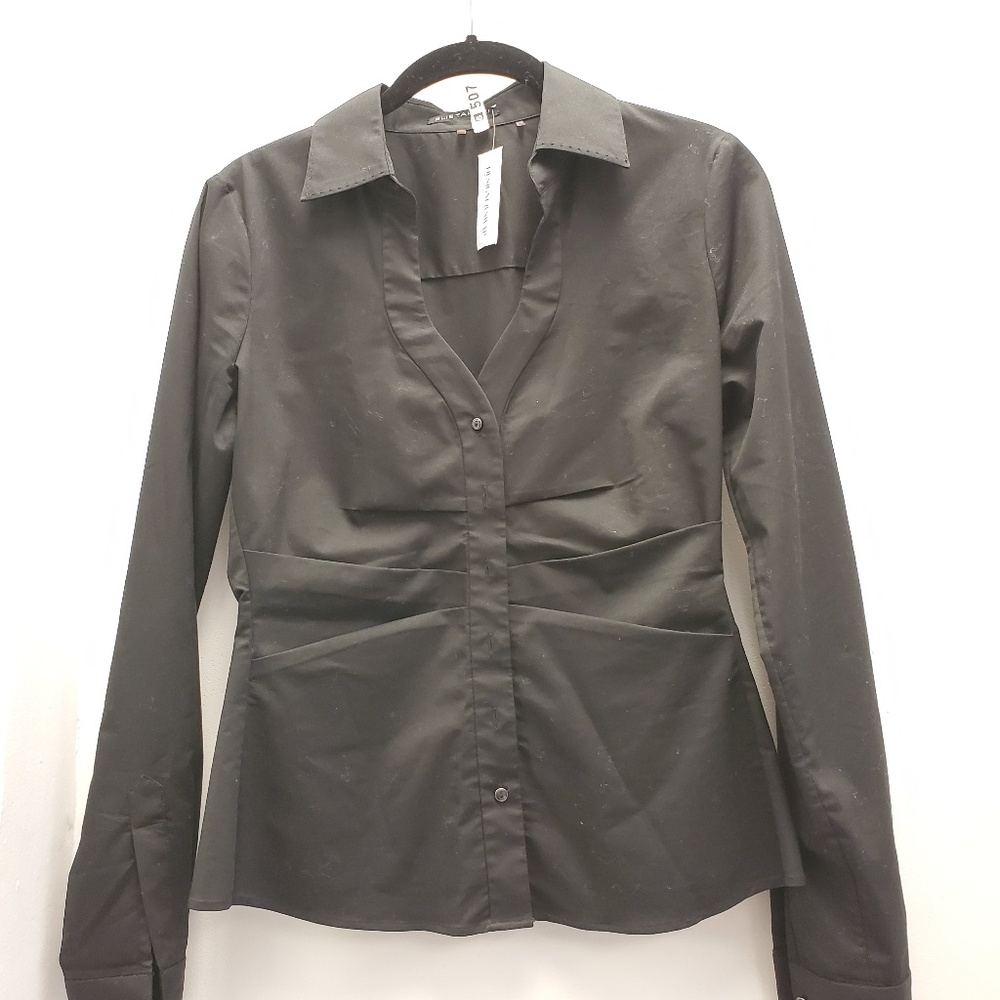 Elie Tahari | Black Fitted Dress Shirt